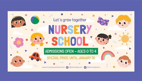 Free Vector Hand Drawn Nursery School Sale Banner