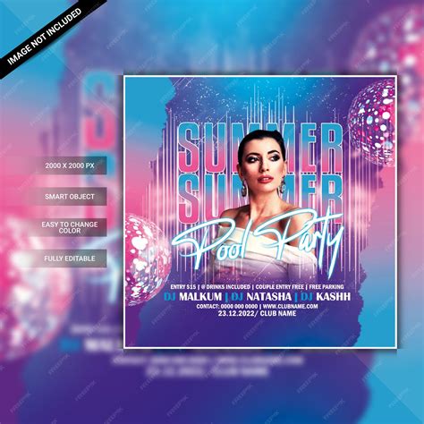 Premium Psd Summer Pool Party Flyer Template