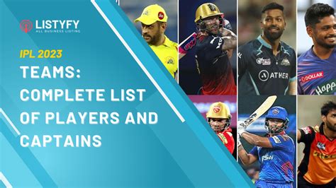 IPL 2023 Team: Complete List of Players and Captains