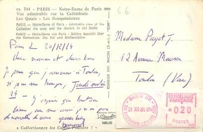 MARCOPHILIE EMA FRANCE Sur CPSM 75 Paris Marcophilie Lettres Et