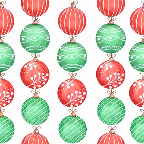 Premium Vector Christmas Balls Seamless Pattern Wallpaper Red And