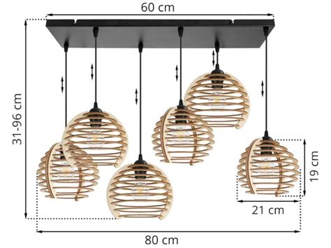 Lampa Wisz Ca Z Prostok Tn Podsufitk Cm Drewnianych Kloszy