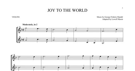 Joy To The World Violin Duet Print Sheet Music Now