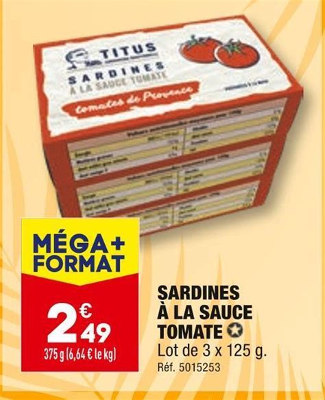 Promo Sardines La Sauce Tomate Chez Aldi