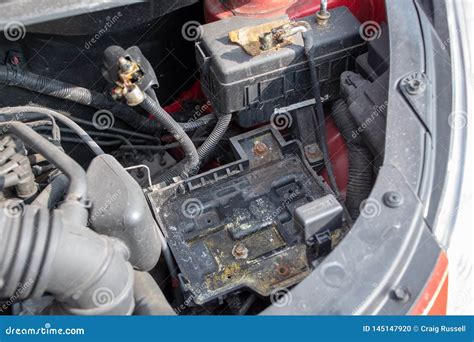 Empty Car Battery Compartment Stock Photo Image Of Compartment