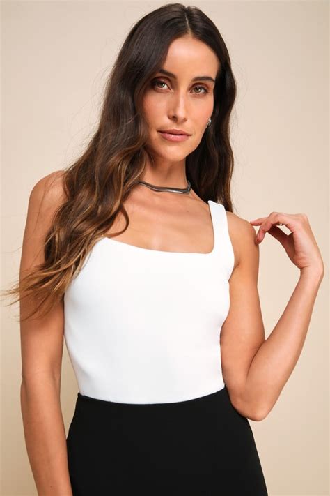 White Backless Bodysuit Sleeveless Bodysuit Sexy Bodysuit Lulus