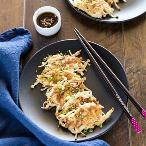 Korean Enoki Mushroom Pancakes - My Korean Kitchen