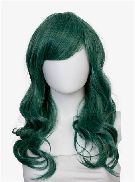 Hot Topic Epic Cosplay Hestia Emerald Green Shoulder Length Curly Wig