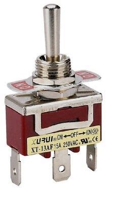 HEAVY DUTY SPDT ON OFF ON MOMENTARY TOGGLE SWITCH SPADE TERMINALS