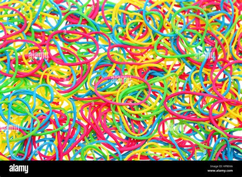 Colorful rubber bands background Stock Photo - Alamy