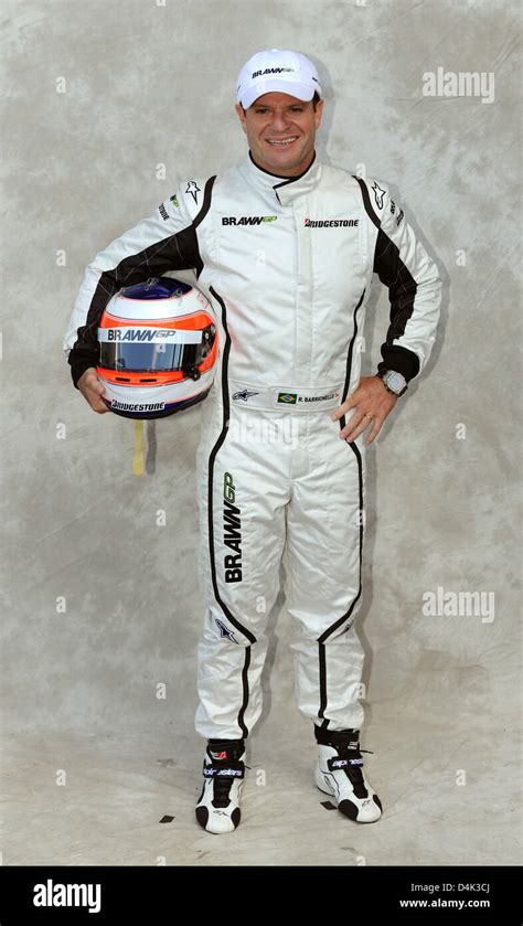 Brazilian Formula One Driver Rubens Barrichello Of Brawn Gp Poses