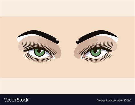 Green Eyes Woman Royalty Free Vector Image Vectorstock