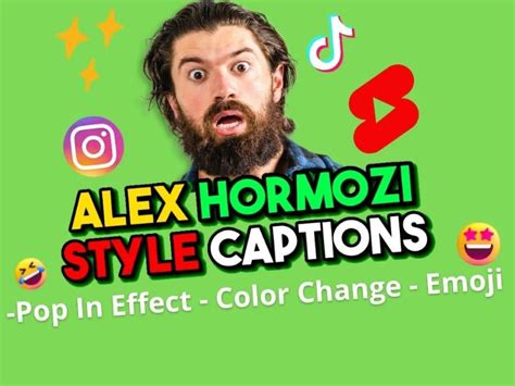 Alex Hormozi Captions Style Shorts Upwork