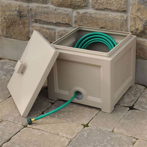 Mayne Fairfield Plastic 100 Foot Garden Water Hose Storage Box Bin