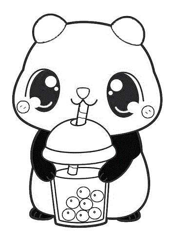 Anime Chibi Cute Panda Coloring Pages