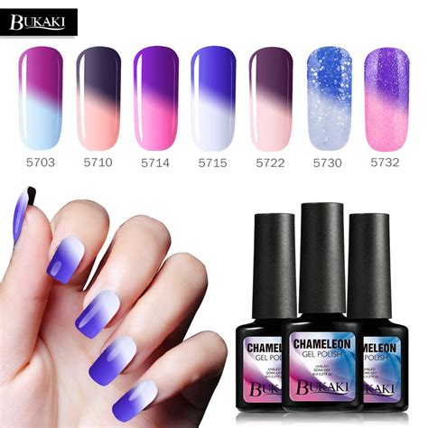 BUKAKI 1PCS Lucky Temperature Change Color UV Gel Nail Polish Nail Art