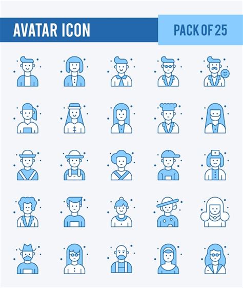 Premium Vector 25 Avatar Lineal Color Icon Pack Vector Illustration