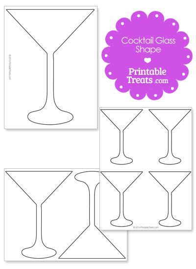 Printable Cocktail Glass Outline Gatefold Cards Card Design Floral Cards