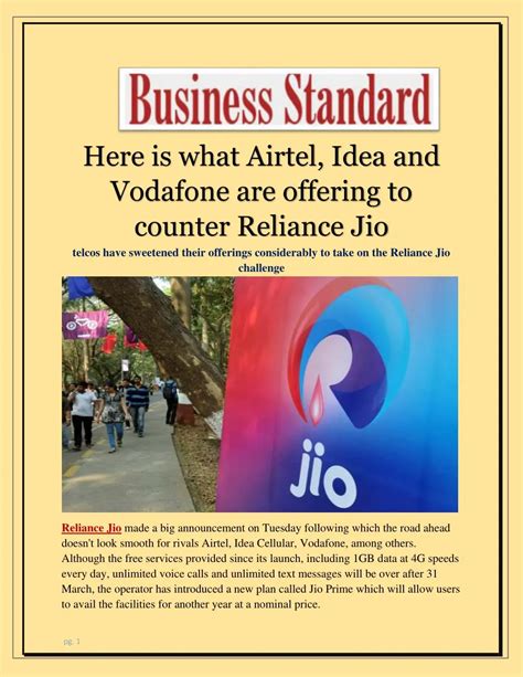 PPT Here Is What Airtel Idea And Vodafone Are Offering To Counter