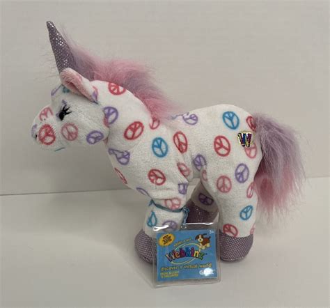 Nwt Webkinz Peace Unicorn Hm493 Plush Ganz Sealed Code Stuffed Animal