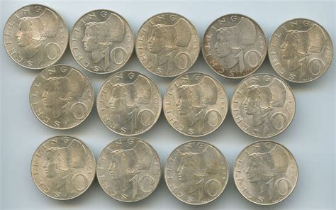 Österreich 2 Republik 10 Schilling Serie mit 1964 1957 1973 GS565