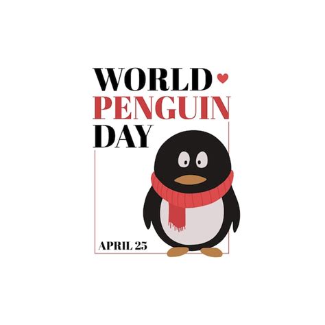 Dia Mundial Do Pinguim De Abril Bonito Pinguim De Desenho Animado