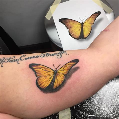 3d Yellow Butterfly Tattoo Werohmedia