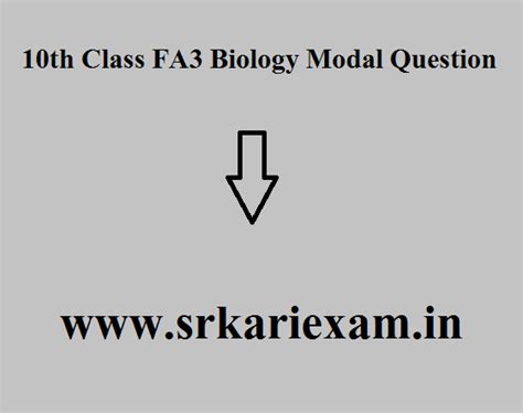 10th Class FA3 Biology Modal Question Paper 2024 Link Out AP Formative