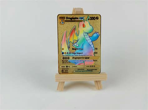 Mavin Sm Promo Rainbow Dragonite Gx Gold Metal Pokemon Card