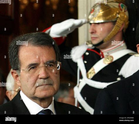 Italy S New Premier Romano Prodi On His Way To Read The List Of New