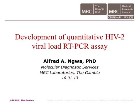 PPT Development Of Quantitative HIV 2 Viral Load RT PCR Assay Alfred