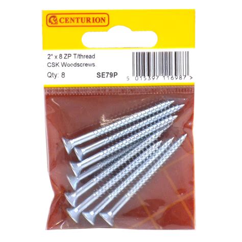 Centurion General Purpose Pozi Twin Thread Countersunk Screws 2 X 8 Zinc Plated