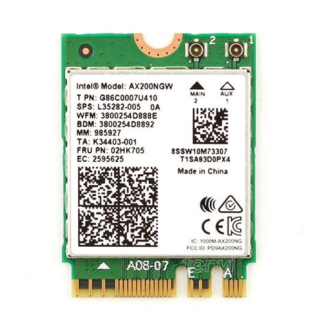 Intel Wi-Fi 6 AX200 Dual-Band M.2 2230 Network Adapter with Bluetooth ...