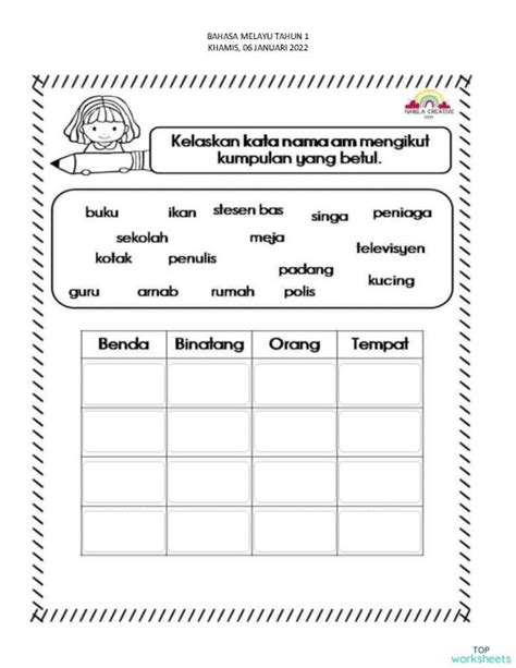 Latihan Bahasa Melayu Worksheet Digital Nbkomputer