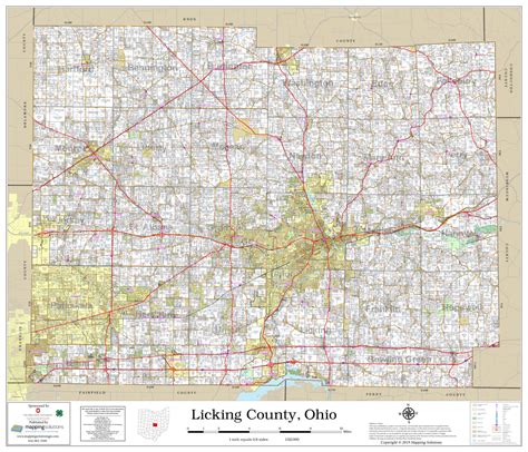 Licking County Ohio 2019 Wall Map | Mapping Solutions