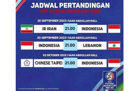 Jadwal Timnas Futsal Indonesia Di Piala Asia Futsal