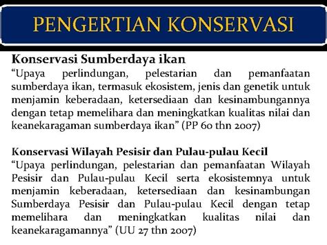 Peraturan Pengelolaan Konservasi Kawasan Pesisir Dan Laut Dan