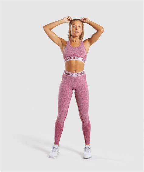 Gymshark Flex Sports Bra Beet Marl Chalk Pink 5