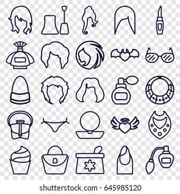 Woman Icons Set Editable Outline Stock Vector Royalty Free