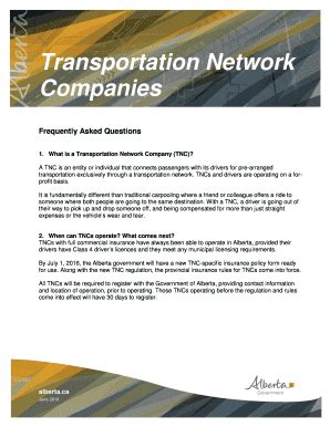 Fillable Online What Is A Transportation Network Company Tnc Fax