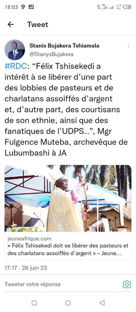 Candide Kipulu Journaliste On Twitter Donc La R Plique Du Porte