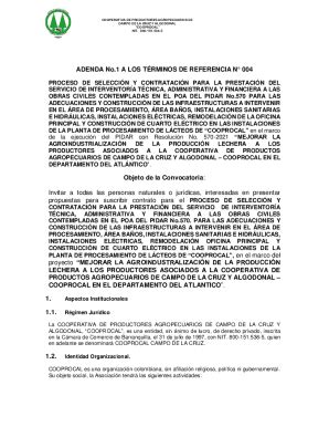 Completable En línea ADENDA No 1 A LOS TRMINOS DE REFERENCIA N 004 Fax