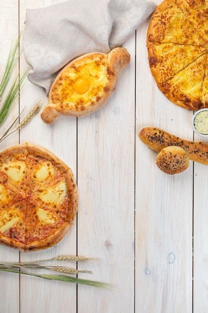 Premium Photo Traditional Georgian Bread Khachapuri On The Table