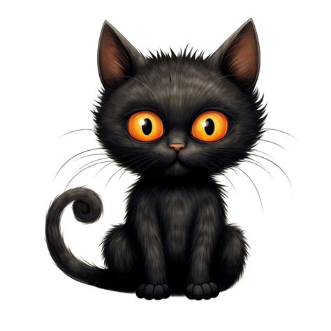 Black cat with yellow eyes Halloween theme 27188928 PNG