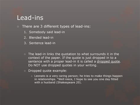 Lead Ins And In Text Citations Ppt Download