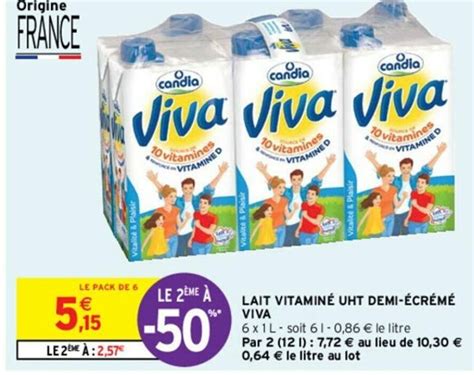 Promo Lait Vitamin Uht Demi Cr M Viva Chez Intermarch Hyper