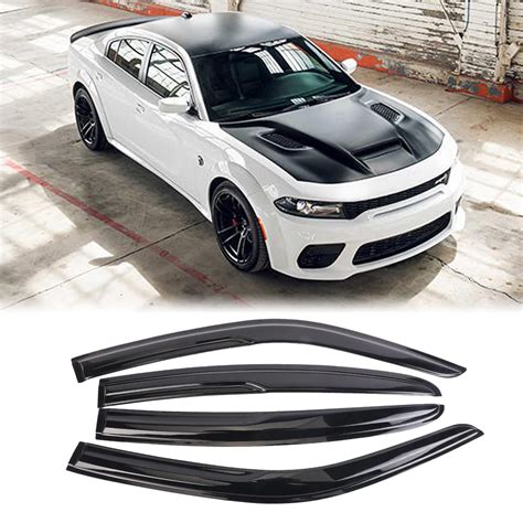 Buy 4pcs Tape On Dark Smoke Window Deflectors Sun Rain Guard For 2011