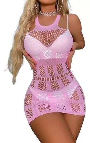 Lingerie Sexy Feminina De Malha Vazada Hip Rapped Vestido