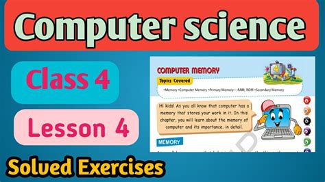 Class 4 Computer Science Qanda Chapter 4 Computer Memory Army Public