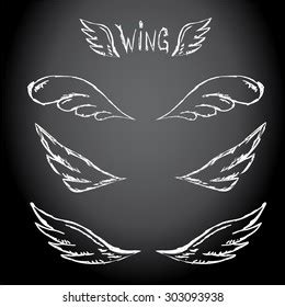 Vector Doodle Wings Set Angel Wings Stock Vector Royalty Free